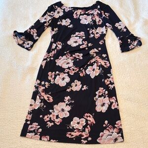 Navy and Pink Floral Dress